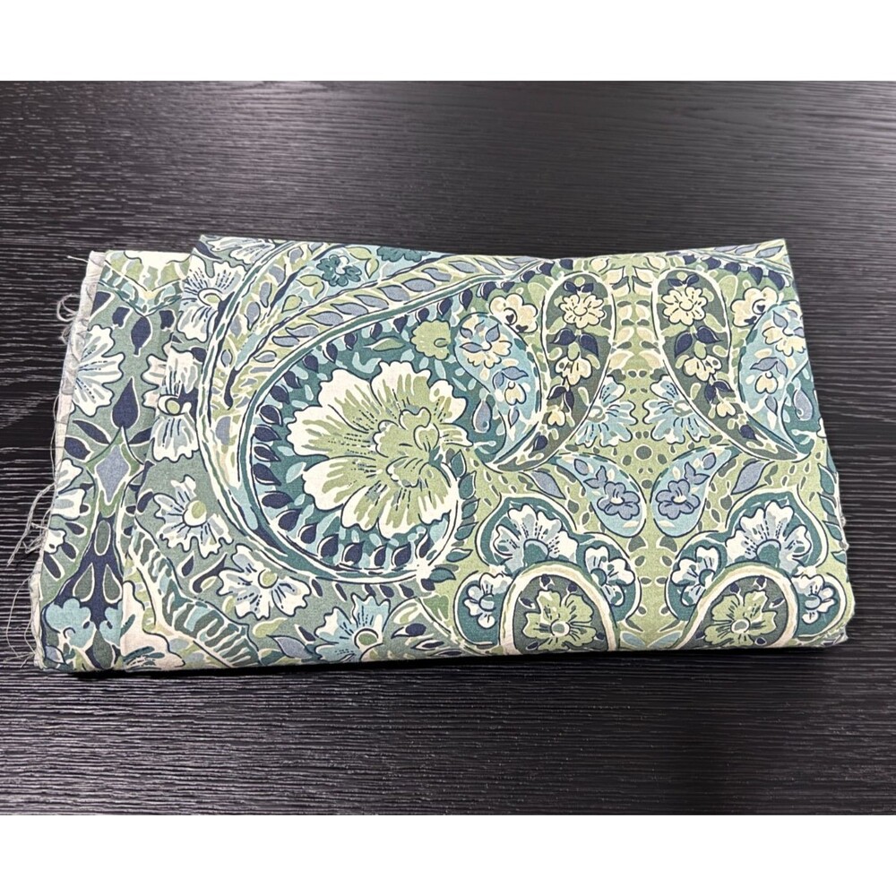 Pottery Barn Bella Paisley Floral 100% Cotton Percale 90" x 87" FABRIC ONLY New